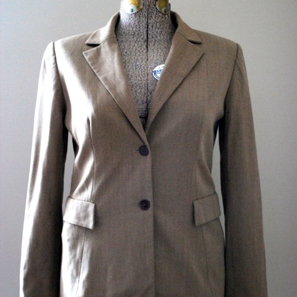 Vintage Tan Teenflo Wool Blazer (Size 6) - Picture 2 of 5